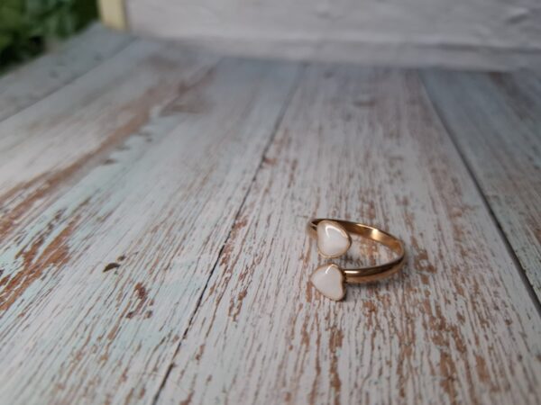 Herz Ring, Roségold Opal look, schmal – Bild 2