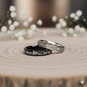 Asche Ring, schwarz , schmal