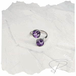 Silber Ring - lila